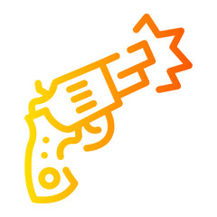 gun Line Gradient Icon