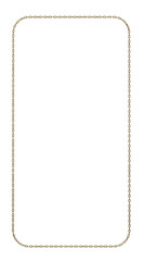 3D Chain Elegance: A meticulously crafted vertical frame in gleaming metal chains awaits your masterpiece. Elevate your artwork with this versatile 3D render.