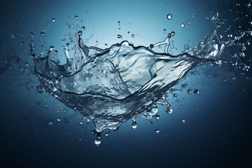 a blue background with water splashing on it