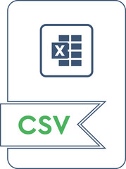 CSV File format icon  Cinnabar outline fill