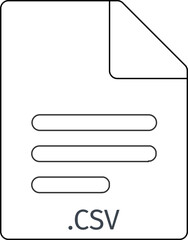 CSV Black Empty Outline Doc icon