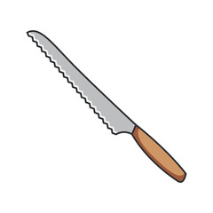 bread knife icon. Kitchen utensil and cooking theme. Isolated design. Vector illustration