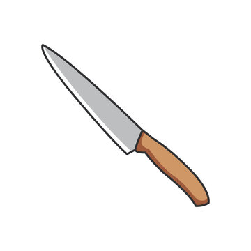 carving knife isolated on white background. Vector illustration in flat style.