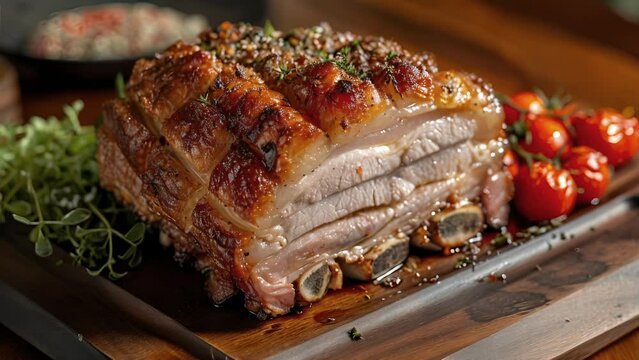 A succulent slice of Cuban lechon tender and juicy with a crispy crackling skin. The bold blend of citrus garlic and herbs infuses every bite with a burst of traditional Cuban