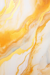 Yellow ink abstract marble texture background