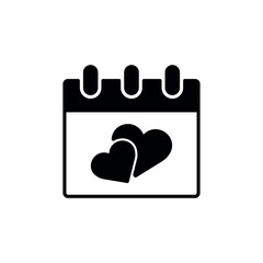 Fototapeta premium Calendar heart icon vector illustration. Valentine day on isolated background. Calendar date concept.
