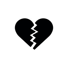 Heart break icon vector illustration. Heartbreak on isolated background. Broken heart concept. - obrazy, fototapety, plakaty