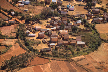 aerial photography of small villages in Madagascar