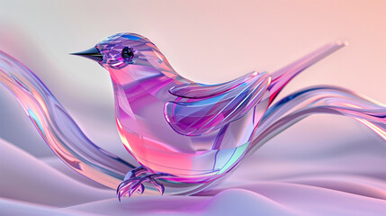 3d purple and pink glass sculpture