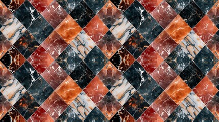 SEAMLESS GEOMETRIC MULTICOLORED MARBLE TILE, Multiple pattern, Repeating texture, Endless background. REPETEABLE IMAGE BOTH HORIZONTALLY, VERTICALLY. Fascinating various and colorful veining.