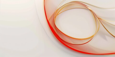 Fototapeta premium Simple red arc with gold lines.