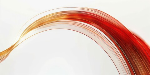 Simple red arc with gold lines.