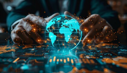 Expanding Market Reach, expanding market reach with an image depicting a business team implementing marketing strategies, AI 