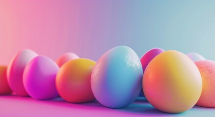 Obraz na płótnie Canvas easter colorful eggs Vibrant Gradient, copy space