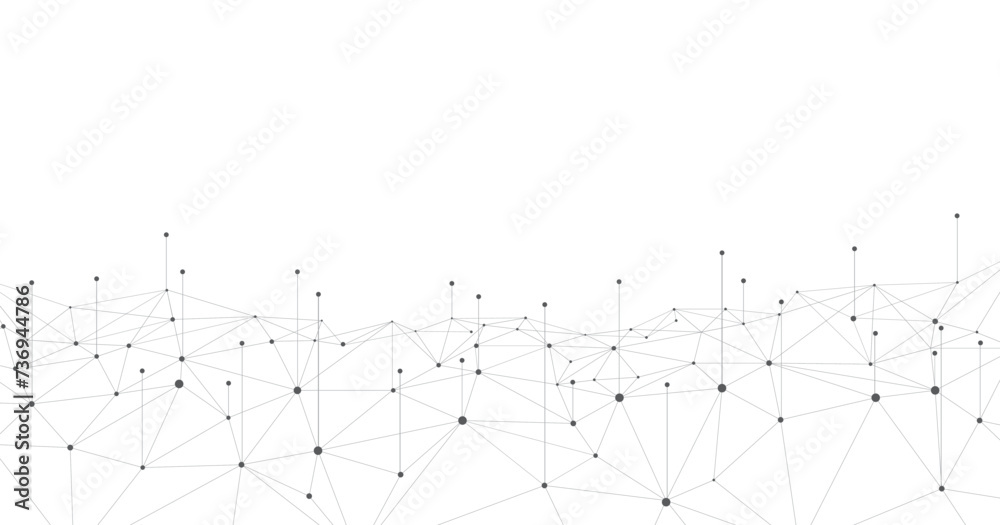 Poster Concept of geometric mesh lines on a white background. Triangle pattern. Geometric abstract background with simple Triangle elements.	