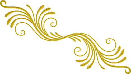 Fototapeta premium 3D rendering of a curved branch with leaves of different sizes on a transparent background