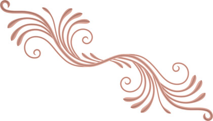 Fototapeta premium 3D rendering of a curved branch with leaves of different sizes on a transparent background