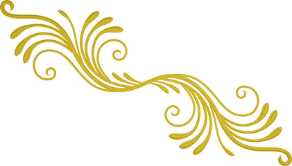Fototapeta premium 3D rendering of a curved branch with leaves of different sizes on a transparent background