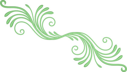 Fototapeta premium 3D rendering of a curved branch with leaves of different sizes on a transparent background