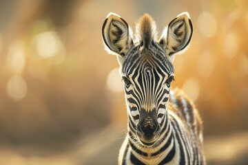 baby Zebra, Professional photo, wildlife tele shot style, blur background - obrazy, fototapety, plakaty