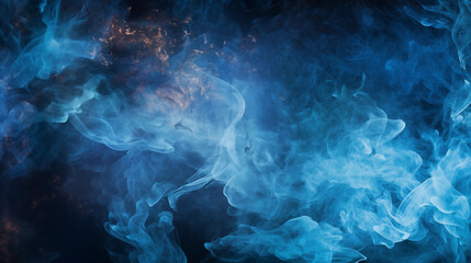 blue fire background with ashes floating_around - obrazy, fototapety, plakaty