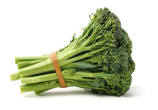 broccolini baby broccoli on white background 