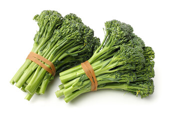 broccolini baby broccoli on white background 