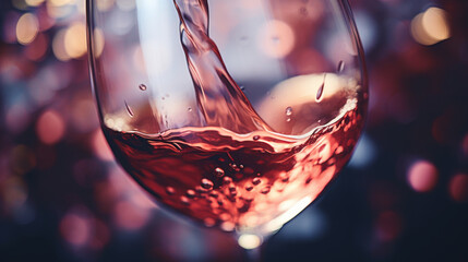 Glass of red wine close up
