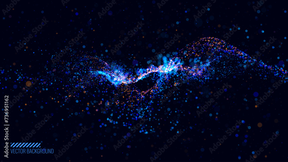 Poster abstract cosmic bokeh background, galaxy space blurry backdrop. soft blur light bokeh effect wallpap