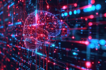Neural circuit and electronic cyber brain in a quantum computing system, artificial intelligence technology, biotechnology and machine learning concept