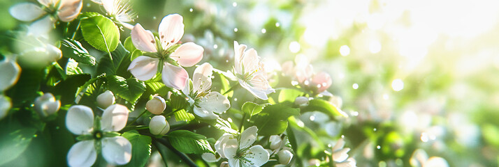 Spring Awakening: Cherry Blossoms in Full Bloom, Offering a Bright and Beautiful Display of Renewal and Fresh Beginnings - obrazy, fototapety, plakaty