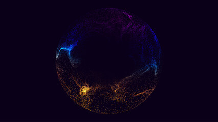 Abstract Sound Music Visualization Sphere Particles. Futuristic Technology Background. Elegant Design Element for Dance Party Presentations. Music Circle Wave. Vector Illustration EPS10