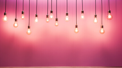 A group of light bulbs hanging from a ceiling.