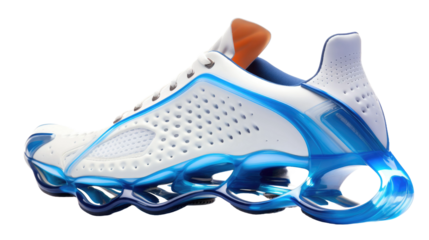 Sports shoes for the future, running shoes for the future isolated on white background