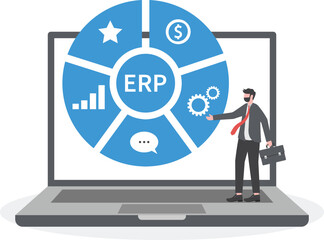 ERP Enterprise Resource Planning for productivity and business enhancement, Innovative business Software
