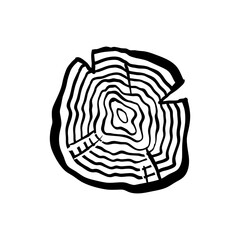 Wood Slice icon vector. Wood Rings illustration sign. Tree symbol. Sawmill logo.