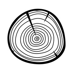 Naklejka premium Wood Slice icon vector. Wood Rings illustration sign. Tree symbol. Sawmill logo.