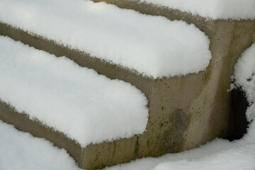 schnee winter frost kalt trappe garten