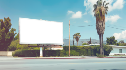 panneau publicitaire personnalisable pour maquette de présentation de publicité dans un environnement périurbain 