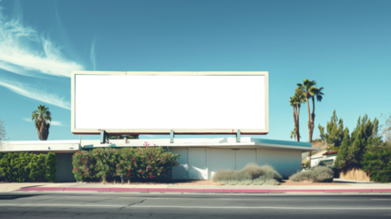 panneau publicitaire personnalisable pour maquette de présentation de publicité dans un environnement périurbain 