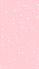White hearts scattered on pink background.