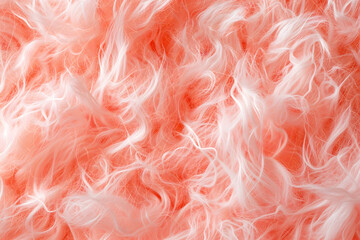 Peach fuzz color fluffy fur background