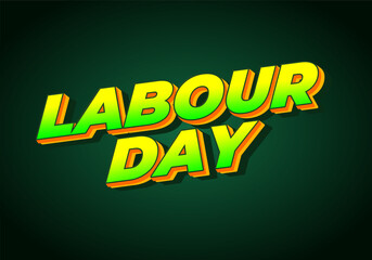 Naklejka na ściany i meble Labour day. Text effect in eye catching colors and 3D look