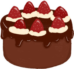 chocolate cake with strawberry