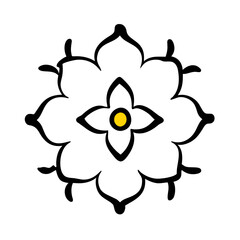 Obraz premium Mandala icon, blending intricate patterns and symmetrical geometry to evoke serenity and balance, Mandala icon, Mandala vector