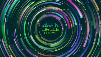 Abstract Circular Pattern Vector Background. Round Fast Lines Arcs Backdrop. Moving Circles. Vector Illustration. Radial Speed Lines.