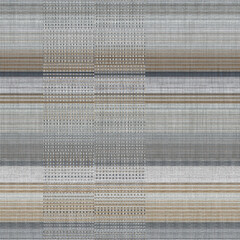 Abstract variegated stripes in patina stain. Seamless pattern print pattern design natural earth tone canvas linen texture simple thin and thick vertical lines shabby chic plaid tweed madras