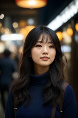 Obraz premium Beautiful Confident Young Asian Woman - Going to Work - Succesful Lady in Life and Work - Pretty and Fine features with fair Skin.