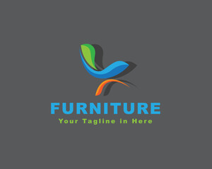 simple abstract office chair logo icon symbol design template illustration inspiration