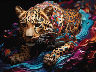 tiger on a black background